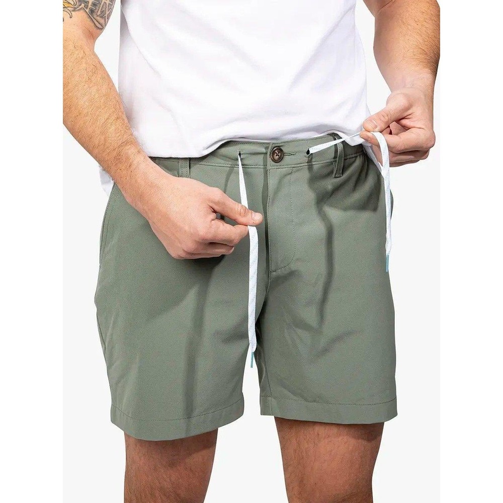 Chubbies Men's Stretch Performance Shorts Sage Green Drawstring XL 8" Inseam